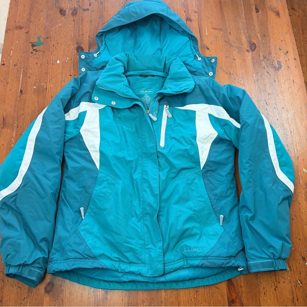 L.L. Bean Teal and White Jacket Size S
